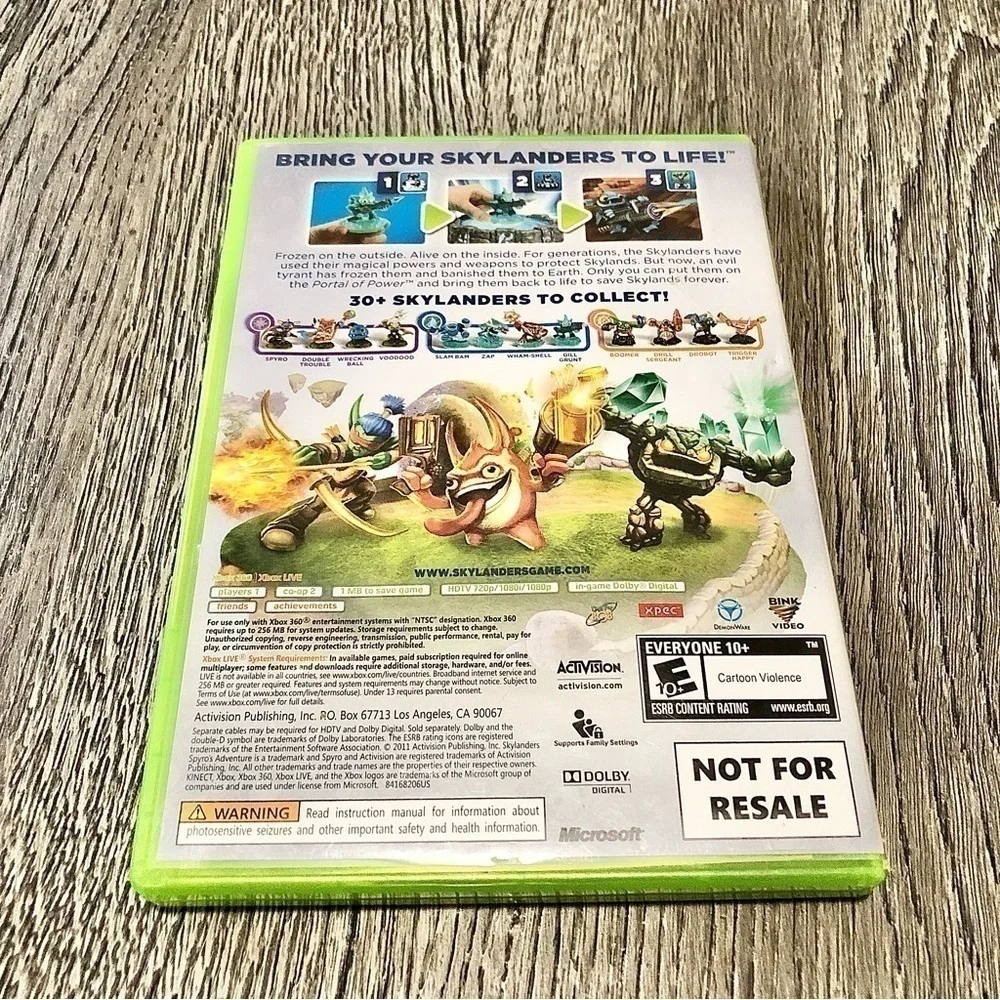 Skylanders Spyro's Adventure (Microsoft Xbox 360, 2011) Complete w/ Manual